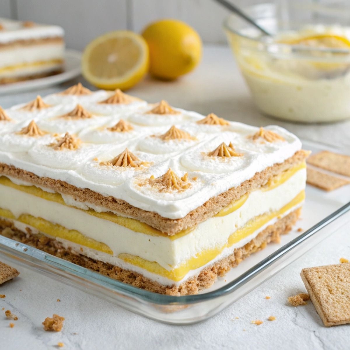 Pastel rectangular: Mousse de limón