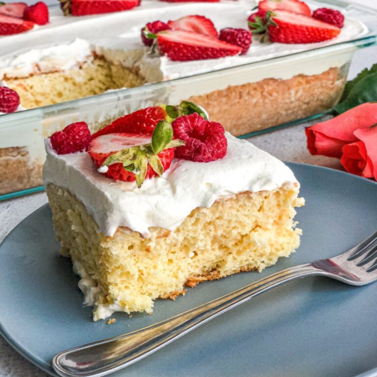 Pastel rectangular: Tres leches clásico